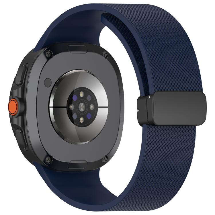 For Samsung Galaxy Watch8 / Watch8 Classic Small Plaid Texture Magnetic Buckle Silicone Watch Band