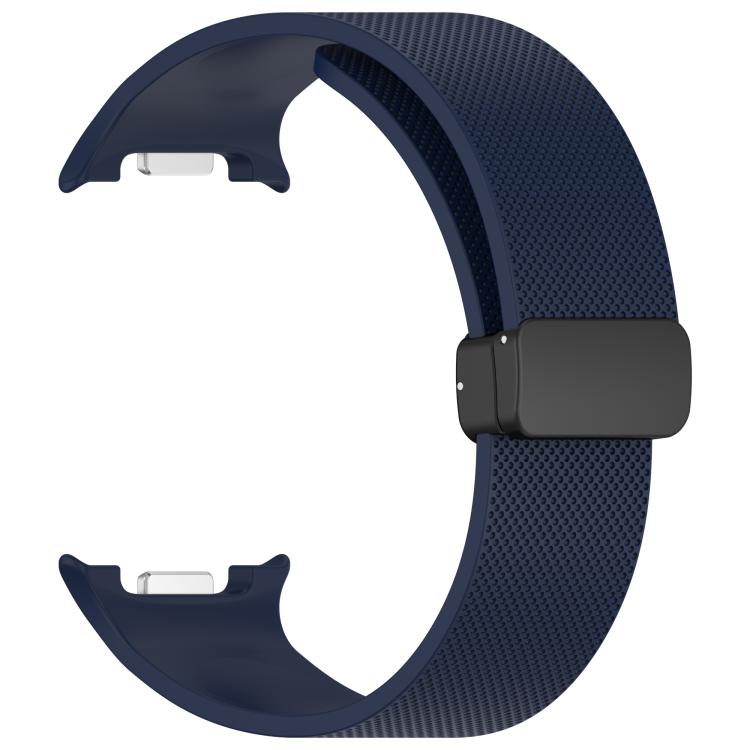 For Samsung Galaxy Watch8 / Watch8 Classic Small Plaid Texture Magnetic Buckle Silicone Watch Band