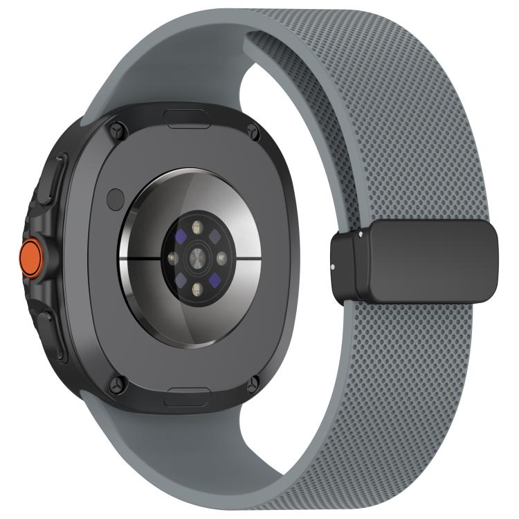 For Samsung Galaxy Watch8 / Watch8 Classic Small Plaid Texture Magnetic Buckle Silicone Watch Band