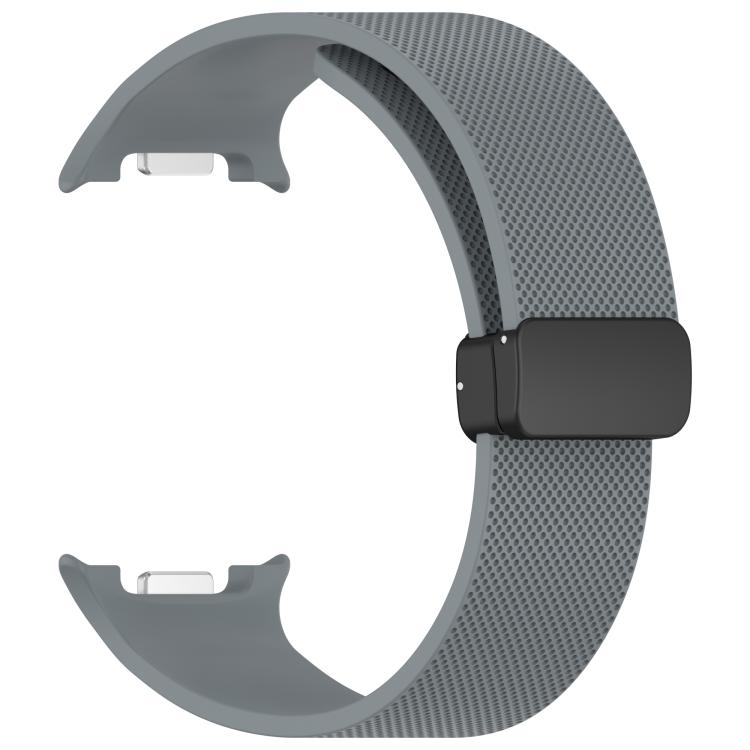 For Samsung Galaxy Watch8 / Watch8 Classic Small Plaid Texture Magnetic Buckle Silicone Watch Band
