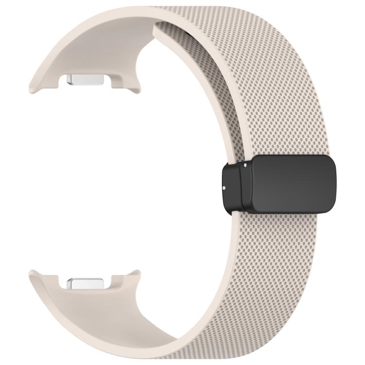 For Samsung Galaxy Watch8 / Watch8 Classic Small Plaid Texture Magnetic Buckle Silicone Watch Band
