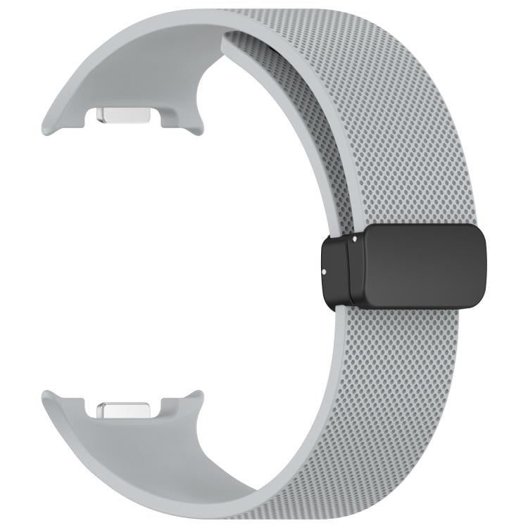 For Samsung Galaxy Watch8 / Watch8 Classic Small Plaid Texture Magnetic Buckle Silicone Watch Band