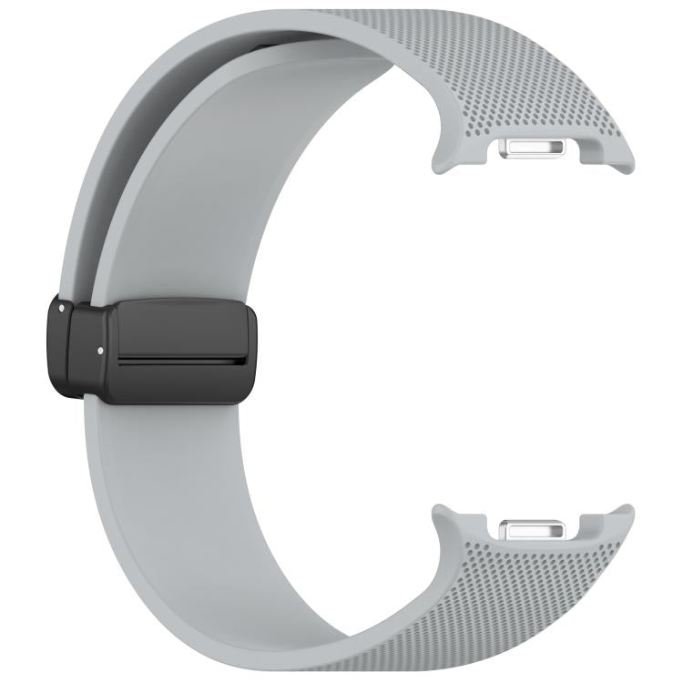 For Samsung Galaxy Watch8 / Watch8 Classic Small Plaid Texture Magnetic Buckle Silicone Watch Band