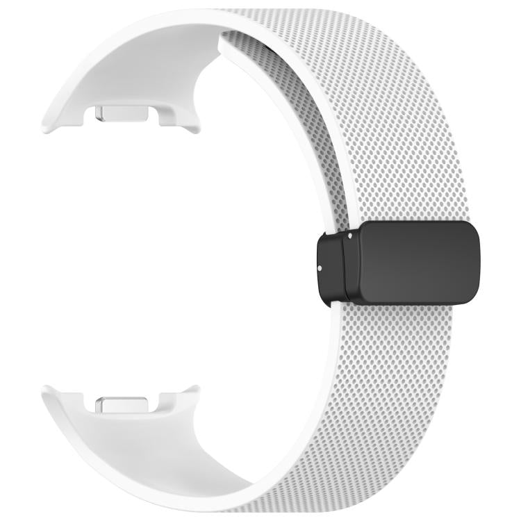 For Samsung Galaxy Watch8 / Watch8 Classic Small Plaid Texture Magnetic Buckle Silicone Watch Band