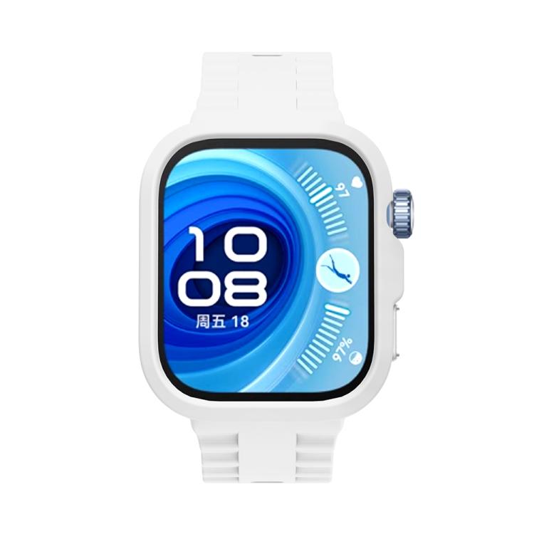 For Huawei Watch Fit 4 Silicone Watch Cover Integrated Wave Texture Silicone Watch Band