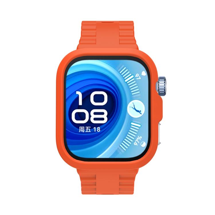 For Huawei Watch Fit 4 Silicone Watch Cover Integrated Wave Texture Silicone Watch Band