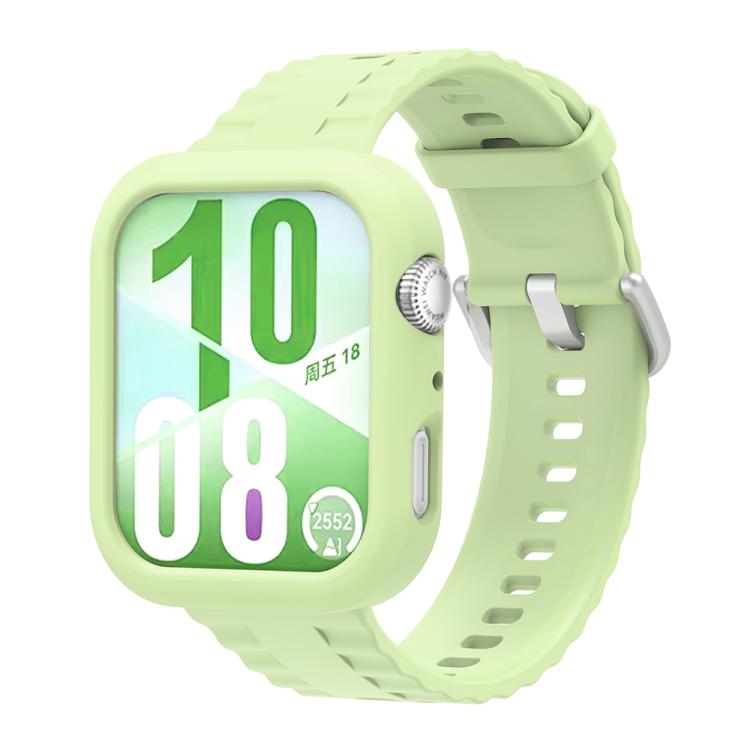 For Huawei Watch Fit 4 Silicone Watch Cover Integrated Wave Texture Silicone Watch Band