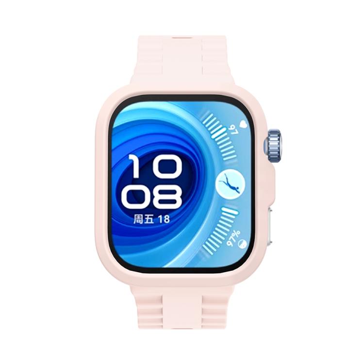 For Huawei Watch Fit 4 Silicone Watch Cover Integrated Wave Texture Silicone Watch Band
