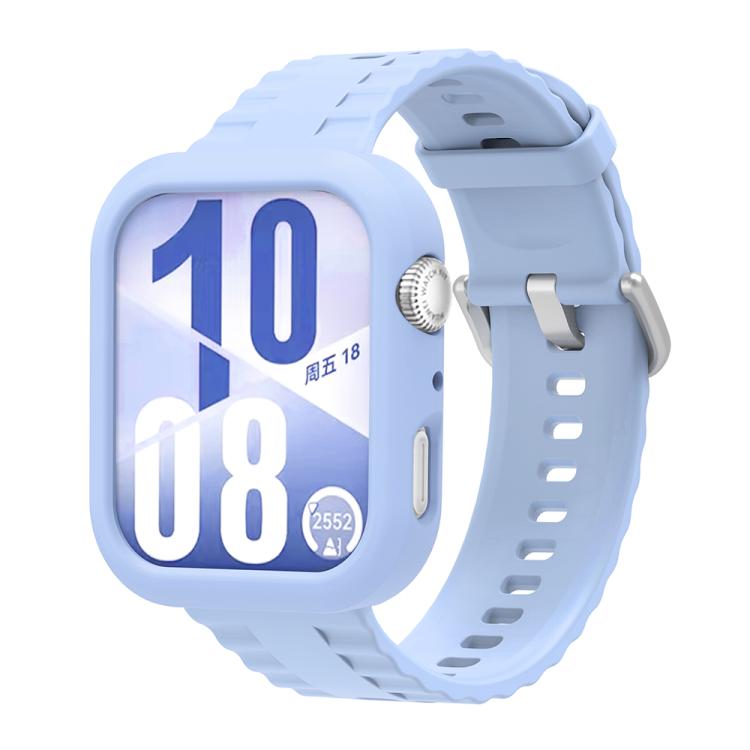 For Huawei Watch Fit 4 Silicone Watch Cover Integrated Wave Texture Silicone Watch Band