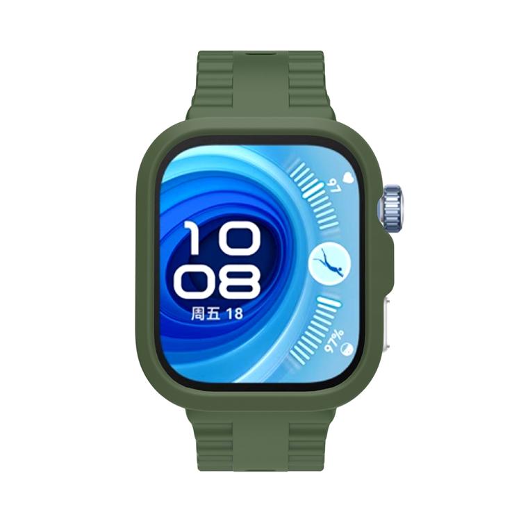 For Huawei Watch Fit 4 Pro Silicone Watch Cover Integrated Wave Texture Silicone Watch Band