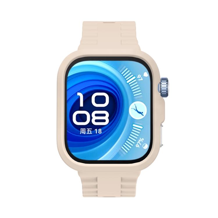 For Huawei Watch Fit 4 Pro Silicone Watch Cover Integrated Wave Texture Silicone Watch Band