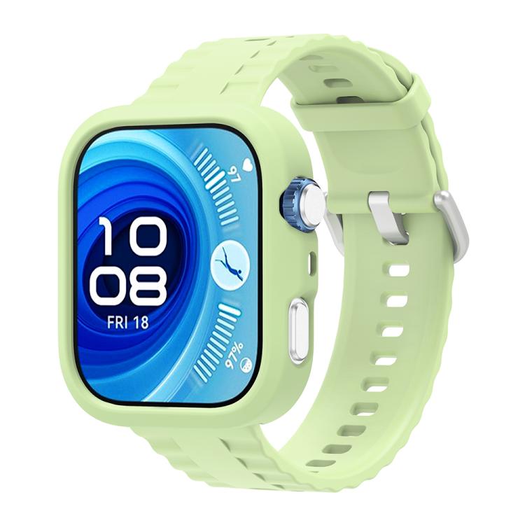For Huawei Watch Fit 4 Pro Silicone Watch Cover Integrated Wave Texture Silicone Watch Band