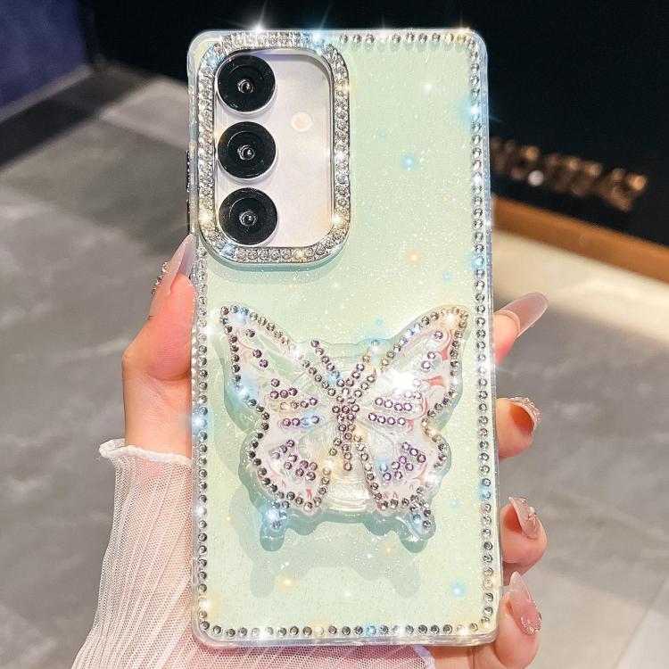 For Samsung Galaxy A07 5G Diamond Glitter Butterfly Holder Phone Case