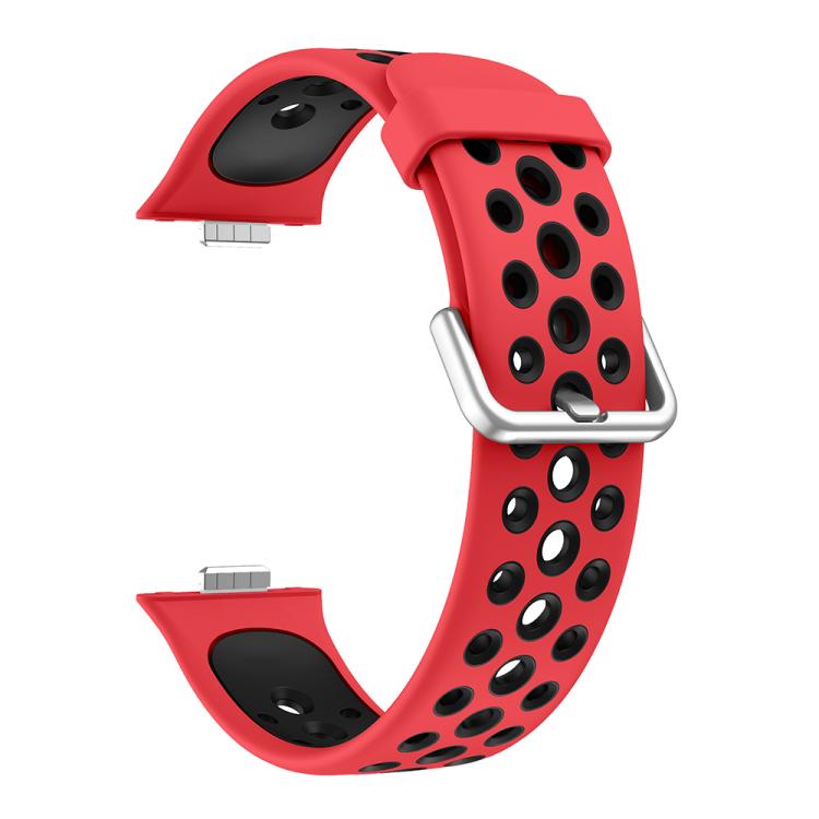 For Huawei Watch Fit4 Pro / Fit4 / Fit3 Round Holes Two Color Silicone Watch Band