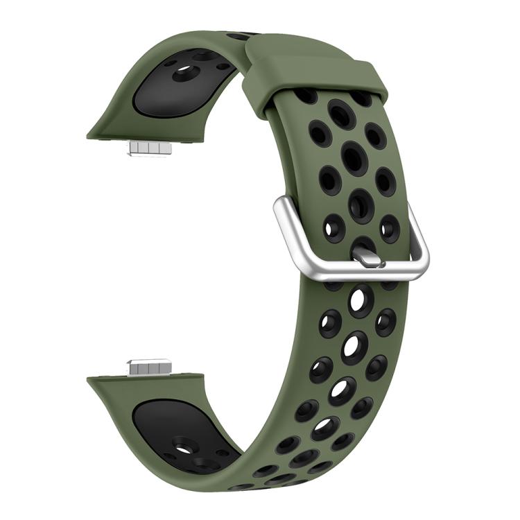 For Huawei Watch Fit4 Pro / Fit4 / Fit3 Round Holes Two Color Silicone Watch Band