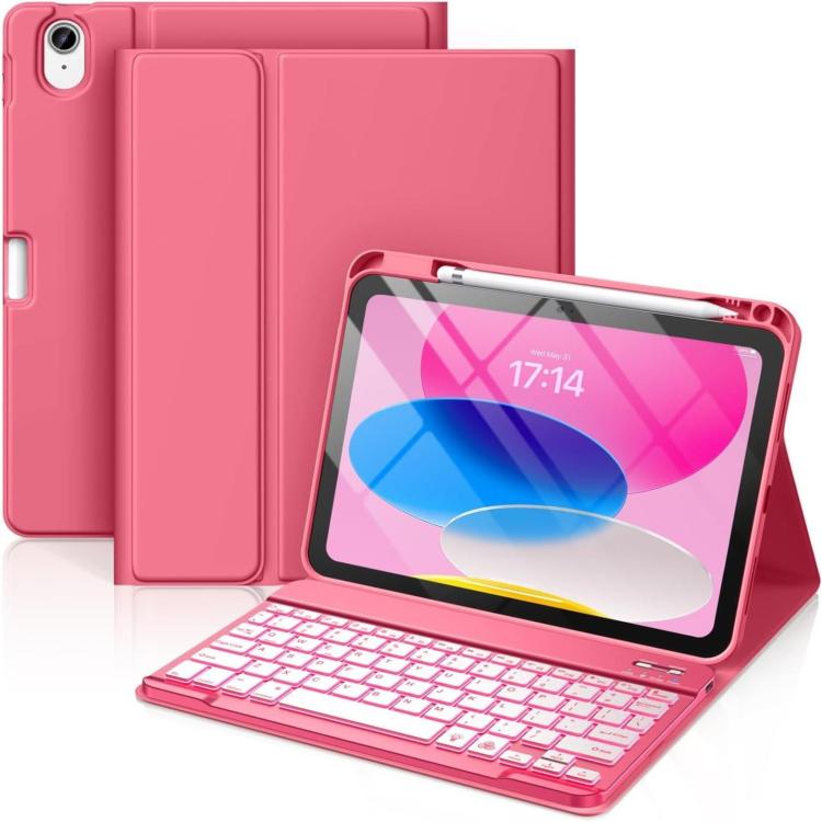For iPad 2025 Bluetooth Keyboard Silicone Leather Tablet Case with Pen Slot