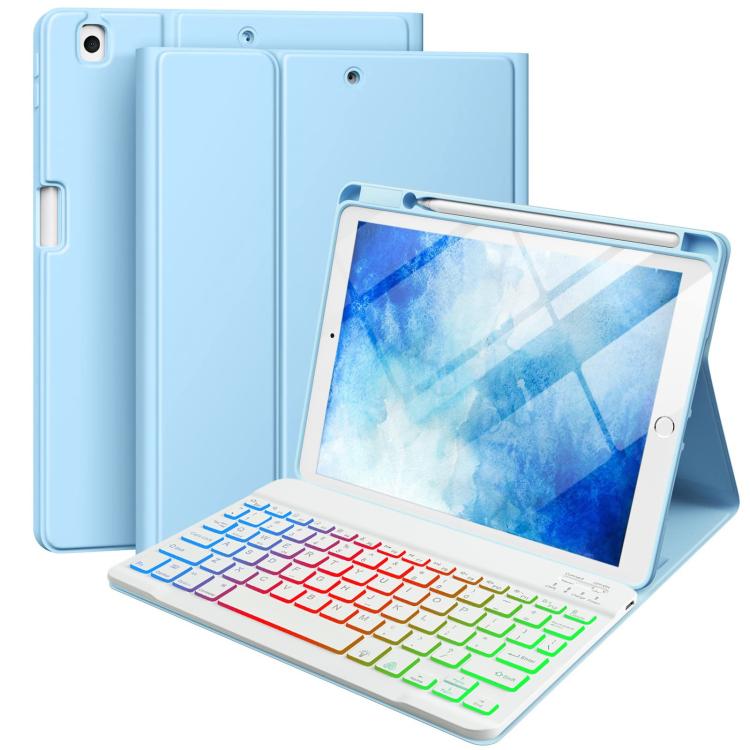 For iPad 2025 Bluetooth Keyboard Silicone Leather Tablet Case with Pen Slot