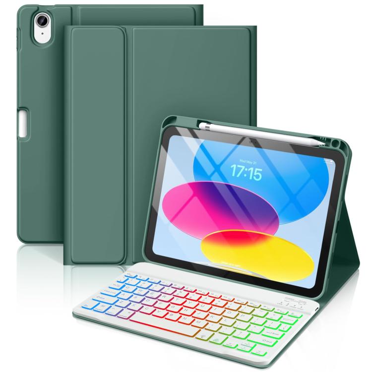 For iPad 2025 Bluetooth Keyboard Silicone Leather Tablet Case with Pen Slot