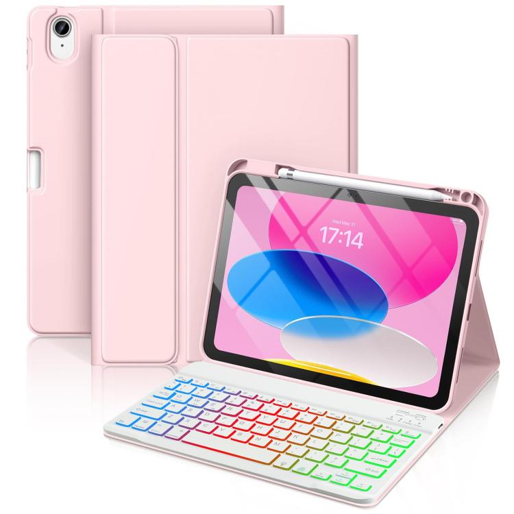 For iPad 2025 Bluetooth Keyboard Silicone Leather Tablet Case with Pen Slot