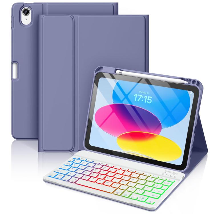 For iPad Pro 11 2024 Bluetooth Keyboard Silicone Leather Tablet Case with Pen Slot