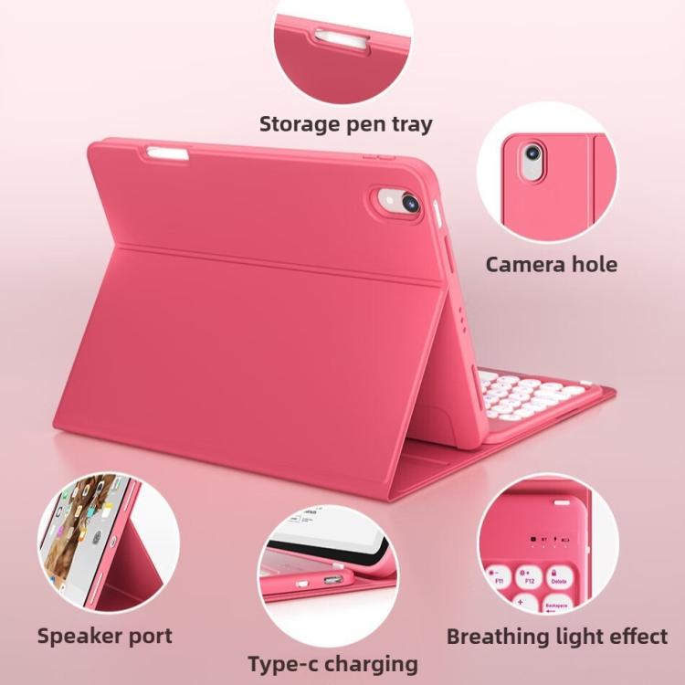 For iPad 2025 Bluetooth Keyboard Silicone Leather Tablet Case with Pen Slot