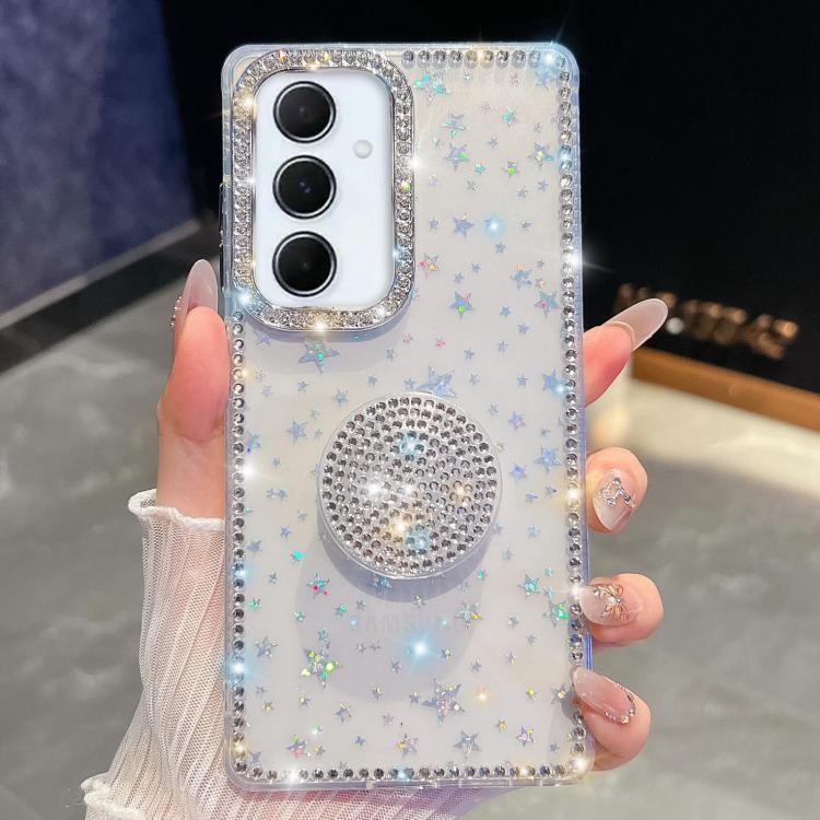 For Samsung Galaxy A56 5G Diamond Glitter Diamond Round Holder Phone Case