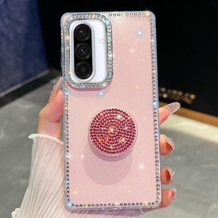 For Samsung Galaxy A36 5G Diamond Glitter Diamond Round Holder Phone Case