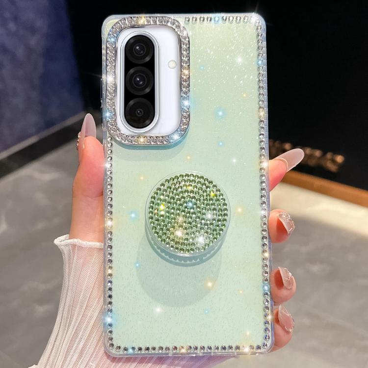 For Samsung Galaxy A36 5G Diamond Glitter Diamond Round Holder Phone Case