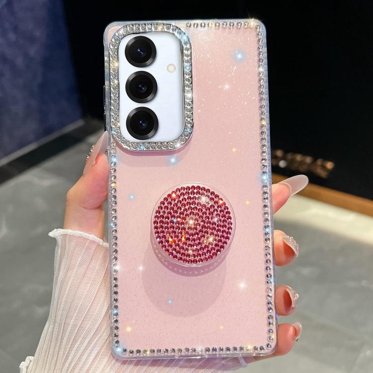 For Samsung Galaxy S25+ 5G Diamond Glitter Diamond Round Holder Phone Case