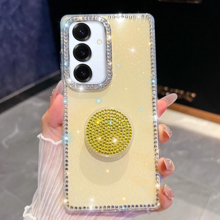 For Samsung Galaxy S25+ 5G Diamond Glitter Diamond Round Holder Phone Case