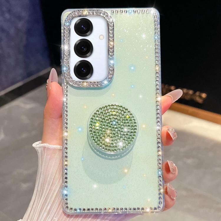 For Samsung Galaxy S25+ 5G Diamond Glitter Diamond Round Holder Phone Case