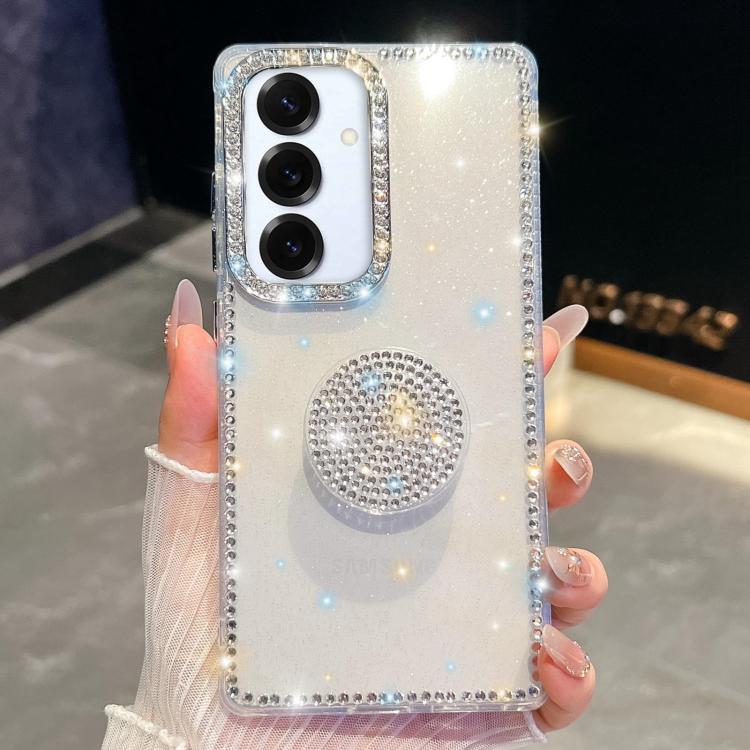For Samsung Galaxy S25+ 5G Diamond Glitter Diamond Round Holder Phone Case