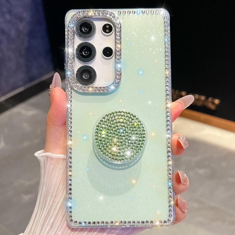For Samsung Galaxy S25 Ultra 5G Diamond Glitter Diamond Round Holder Phone Case