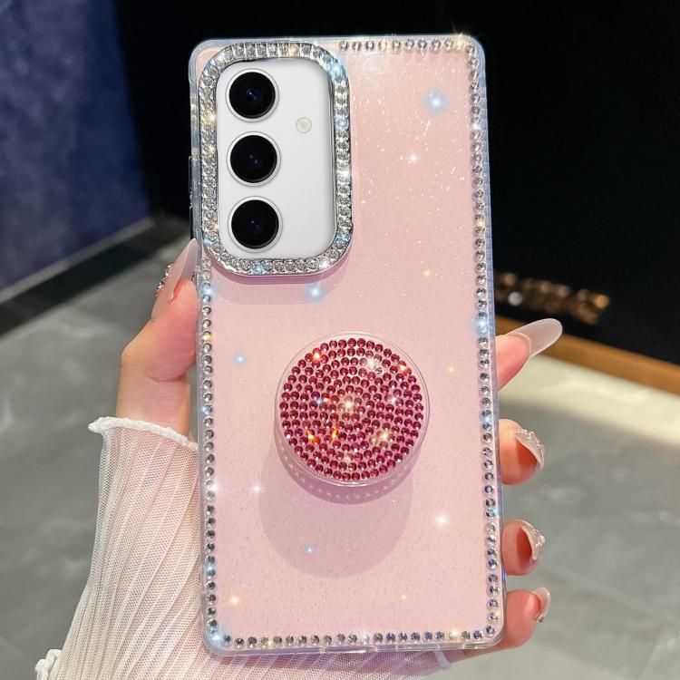 For Samsung Galaxy S24 FE 5G Diamond Glitter Diamond Round Holder Phone Case