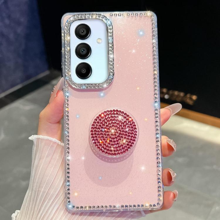 For Samsung Galaxy A15 5G Diamond Glitter Diamond Round Holder Phone Case