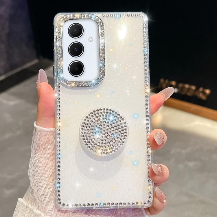 For Samsung Galaxy A55 5G Diamond Glitter Diamond Round Holder Phone Case