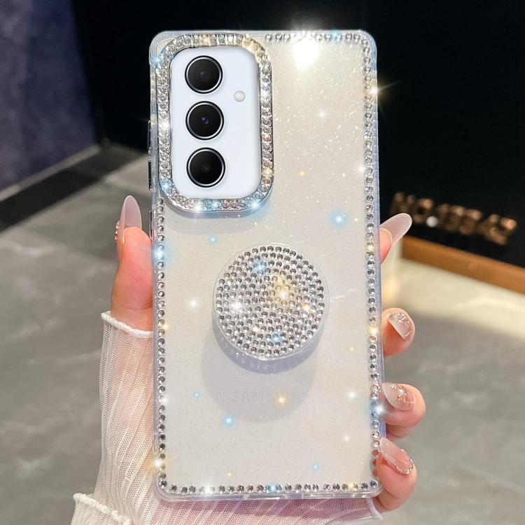 For Samsung Galaxy A55 5G Diamond Glitter Diamond Round Holder Phone Case