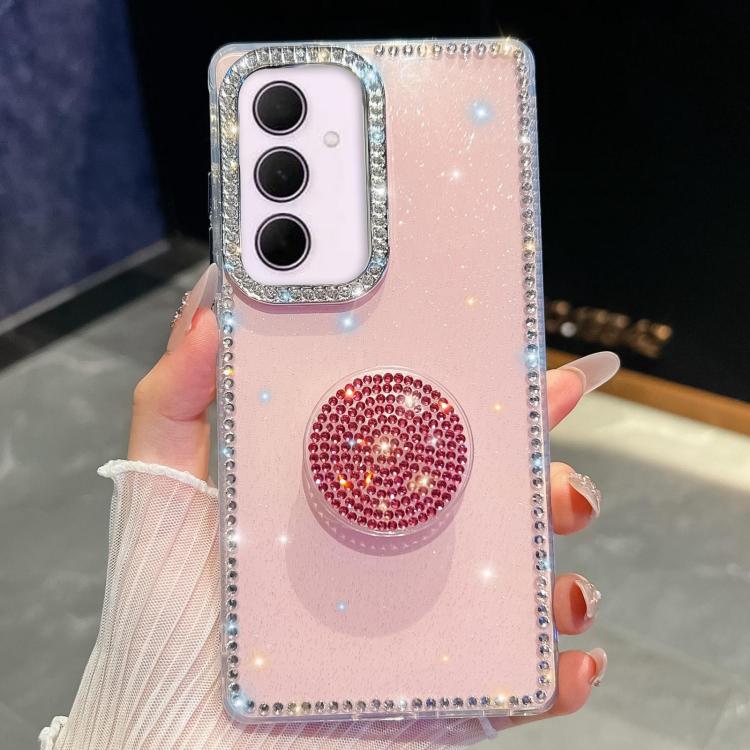 For Samsung Galaxy A35 5G Diamond Glitter Diamond Round Holder Phone Case