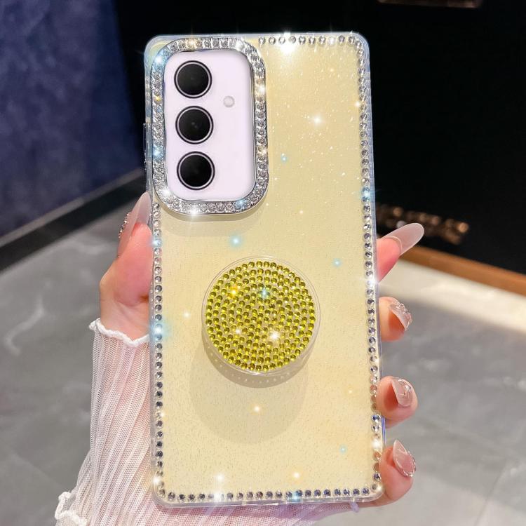 For Samsung Galaxy A35 5G Diamond Glitter Diamond Round Holder Phone Case