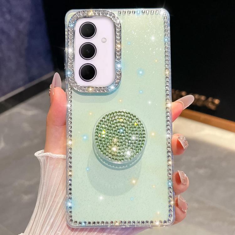 For Samsung Galaxy A35 5G Diamond Glitter Diamond Round Holder Phone Case