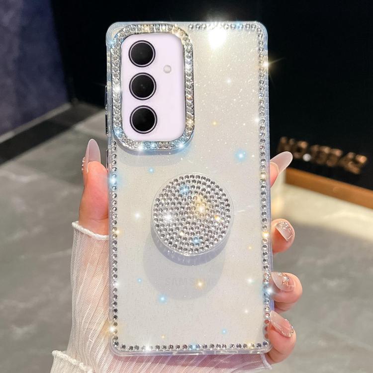 For Samsung Galaxy A35 5G Diamond Glitter Diamond Round Holder Phone Case