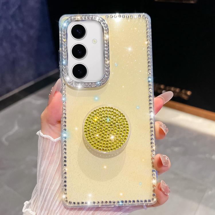 For Samsung Galaxy S24 5G Diamond Glitter Diamond Round Holder Phone Case