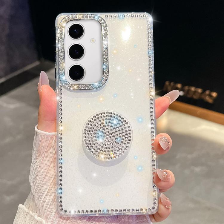For Samsung Galaxy S24 5G Diamond Glitter Diamond Round Holder Phone Case