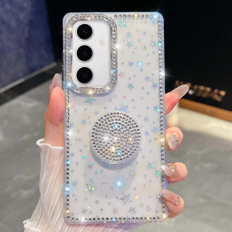 For Samsung Galaxy S24 5G Diamond Glitter Diamond Round Holder Phone Case