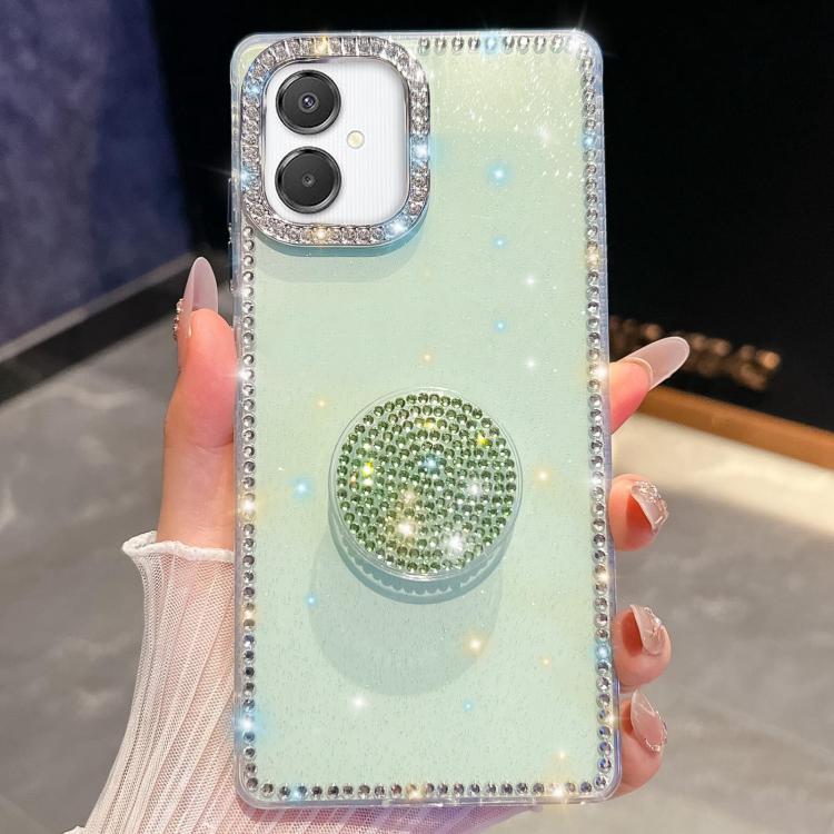 For Samsung Galaxy A07 5G Diamond Glitter Diamond Round Holder Phone Case