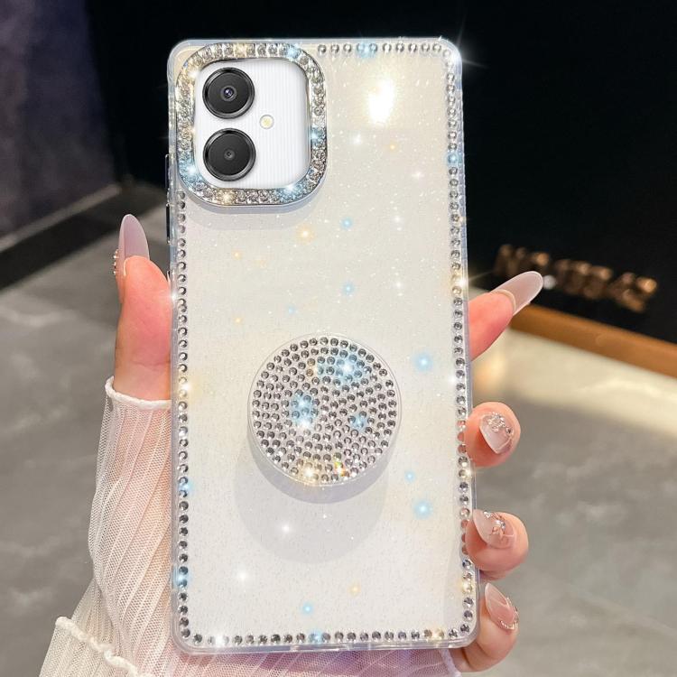 For Samsung Galaxy A07 5G Diamond Glitter Diamond Round Holder Phone Case
