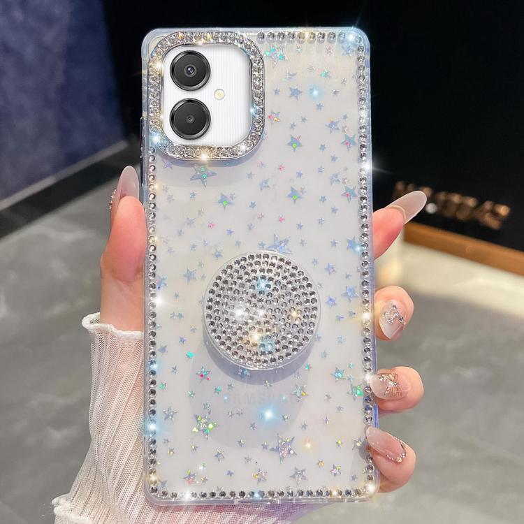 For Samsung Galaxy A07 5G Diamond Glitter Diamond Round Holder Phone Case