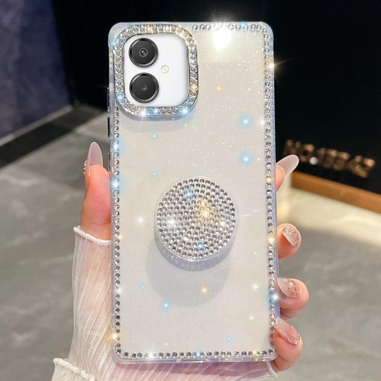 For Samsung Galaxy A07 5G Diamond Glitter Diamond Round Holder Phone Case