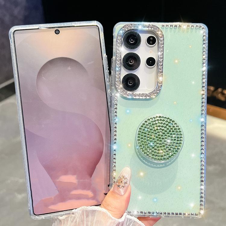 For Samsung Galaxy S24 FE 5G Diamond Glitter Diamond Round Holder Phone Case