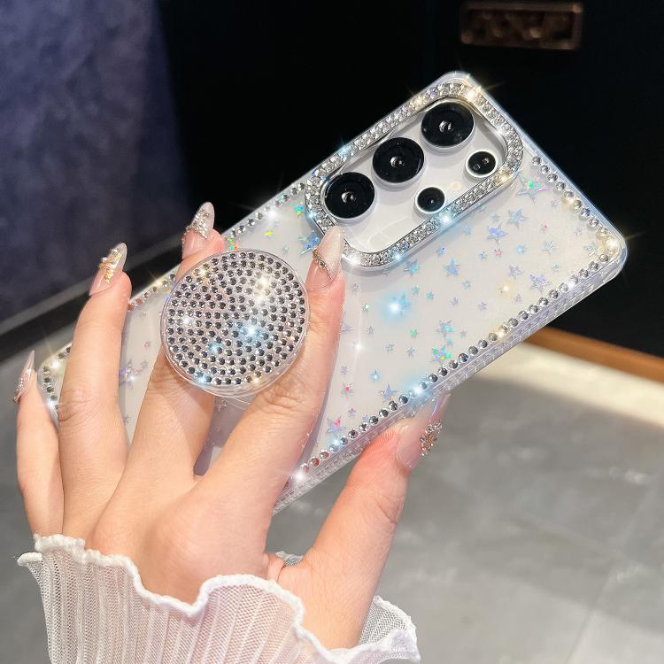 For Samsung Galaxy A55 5G Diamond Glitter Diamond Round Holder Phone Case